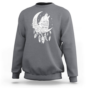 Valentine's Day Sweatshirt Love You To The Moon And Back Wolf TS09 Charcoal Printyourwear