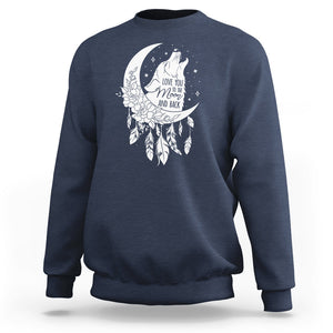 Valentine's Day Sweatshirt Love You To The Moon And Back Wolf TS09 Navy Printyourwear