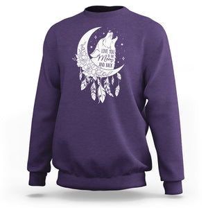 Valentine's Day Sweatshirt Love You To The Moon And Back Wolf TS09 Purple Printyourwear