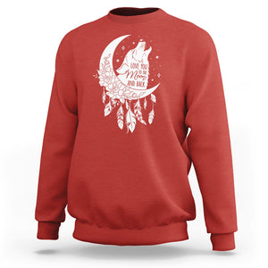 Valentine's Day Sweatshirt Love You To The Moon And Back Wolf TS09 Red Printyourwear