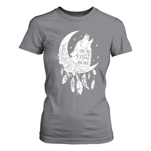 Valentine's Day T Shirt For Women Love You To The Moon And Back Wolf TS09 Charcoal Print Your Wear