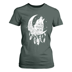 Valentine's Day T Shirt For Women Love You To The Moon And Back Wolf TS09 Dark Forest Green Print Your Wear