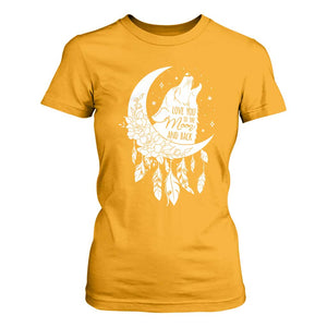 Valentine's Day T Shirt For Women Love You To The Moon And Back Wolf TS09 Gold Print Your Wear