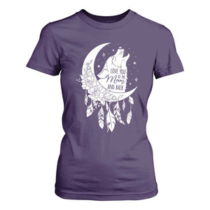 Valentine's Day T Shirt For Women Love You To The Moon And Back Wolf TS09 Purple Print Your Wear