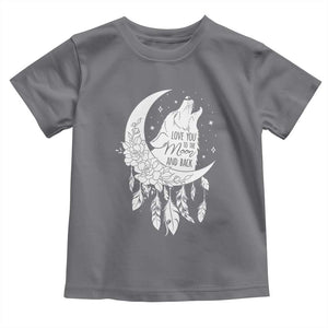 Valentine's Day Toddler T Shirt Love You To The Moon And Back Wolf TS09 Charcoal Print Your Wear