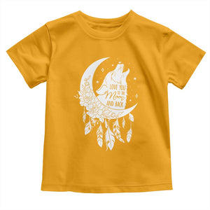 Valentine's Day Toddler T Shirt Love You To The Moon And Back Wolf TS09 Gold Print Your Wear