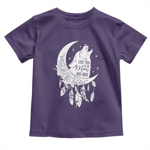 Valentine's Day Toddler T Shirt Love You To The Moon And Back Wolf TS09 Purple Print Your Wear