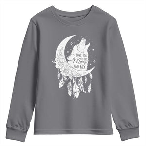 Valentine's Day Youth Sweatshirt Love You To The Moon And Back Wolf TS09 Charcoal Print Your Wear