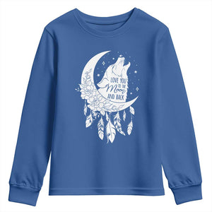 Valentine's Day Youth Sweatshirt Love You To The Moon And Back Wolf TS09 Royal Blue Print Your Wear