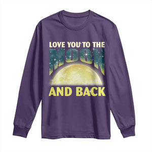 Valentine's Day Long Sleeve Shirt Love You To The Moon And Back TS09 Purple Print Your Wear