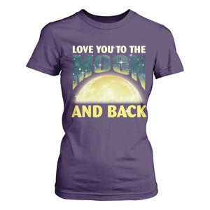 Valentine's Day T Shirt For Women Love You To The Moon And Back TS09 Purple Print Your Wear