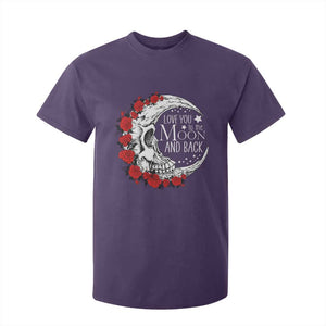 Valentine's Day T Shirt For Kid Love You To The Moon And Back Skull Rose TS09 Purple Print Your Wear