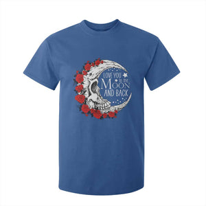 Valentine's Day T Shirt For Kid Love You To The Moon And Back Skull Rose TS09 Royal Blue Print Your Wear