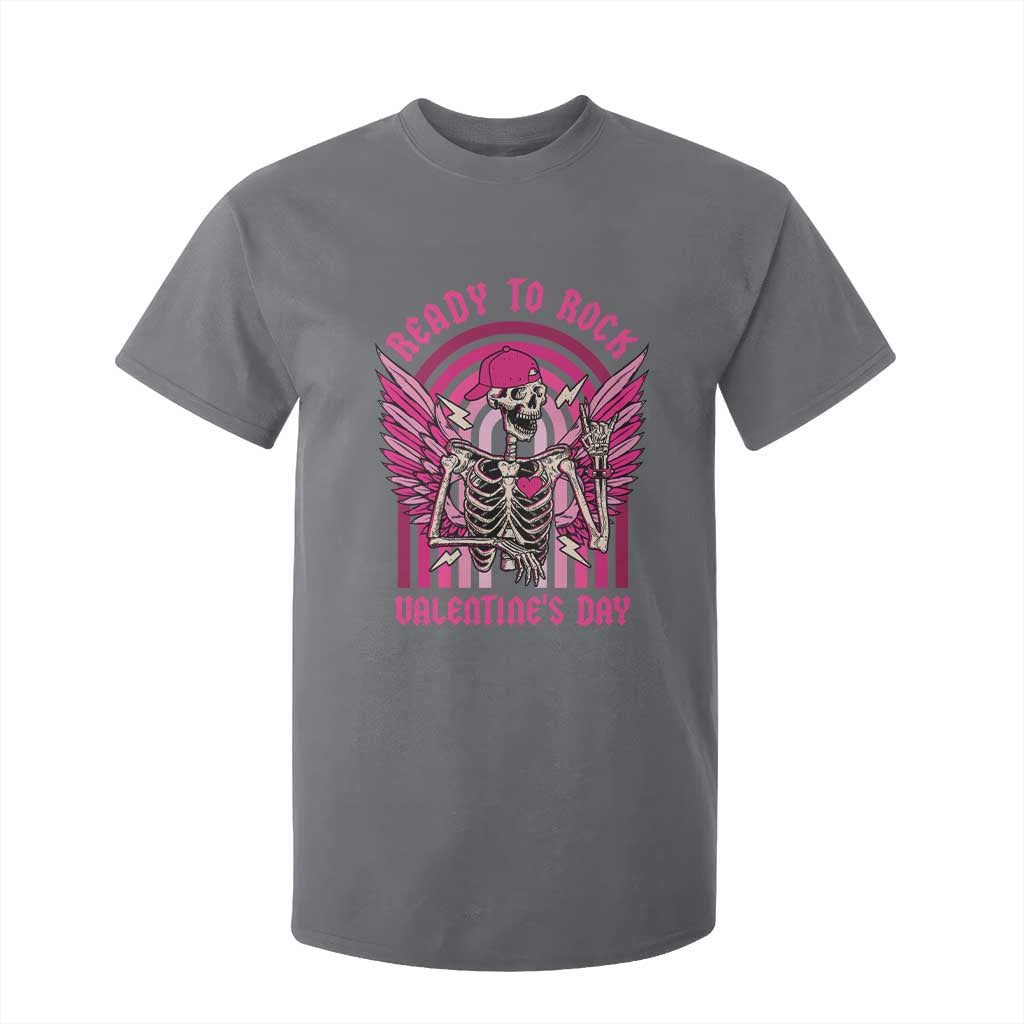 Skeleton Ready To Rock Valentine's Day T Shirt For Kid TS09 Charcoal Print Your Wear