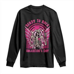 Skeleton Ready To Rock Valentine's Day Long Sleeve Shirt TS09 Black Print Your Wear