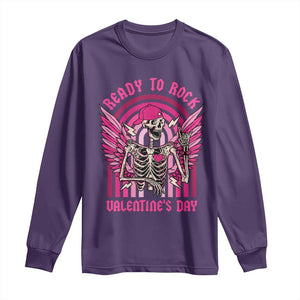 Skeleton Ready To Rock Valentine's Day Long Sleeve Shirt TS09 Purple Print Your Wear