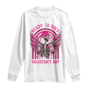 Skeleton Ready To Rock Valentine's Day Long Sleeve Shirt TS09 White Print Your Wear