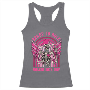 Skeleton Ready To Rock Valentine's Day Racerback Tank Top TS09 Charcoal Print Your Wear