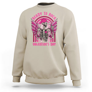 Skeleton Ready To Rock Valentine's Day Sweatshirt TS09 Sand Printyourwear