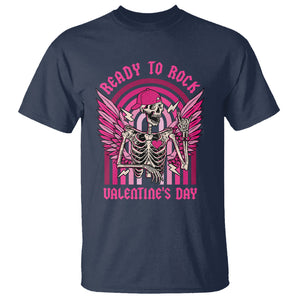 Skeleton Ready To Rock Valentine's Day T Shirt TS09 Navy Printyourwear