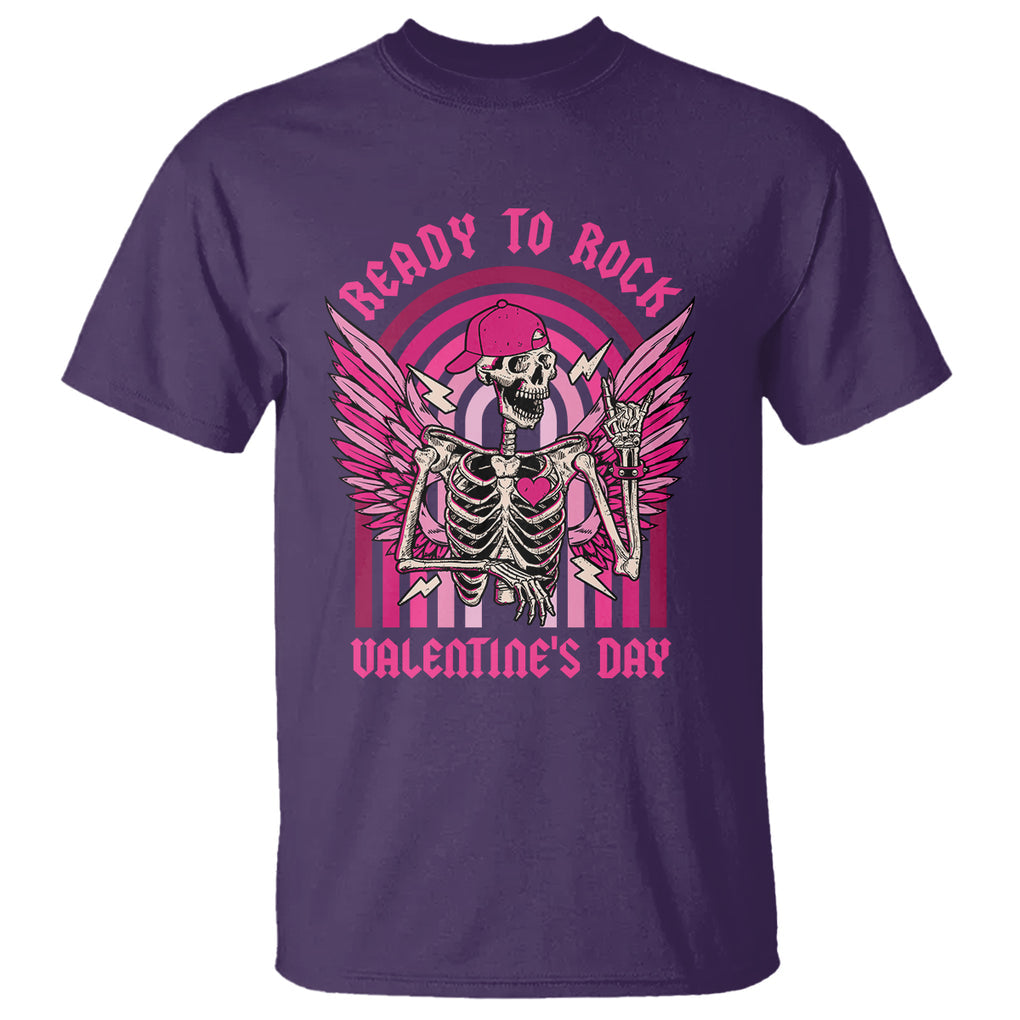 Skeleton Ready To Rock Valentine's Day T Shirt TS09 Purple Printyourwear