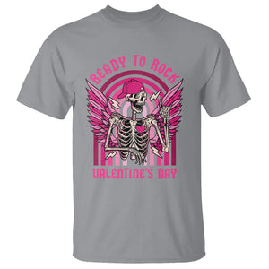 Skeleton Ready To Rock Valentine's Day T Shirt TS09 Sport Gray Printyourwear