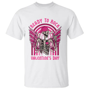 Skeleton Ready To Rock Valentine's Day T Shirt TS09 White Printyourwear