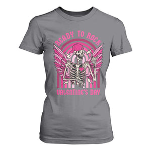 Skeleton Ready To Rock Valentine's Day T Shirt For Women TS09 Charcoal Print Your Wear