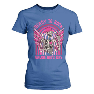 Skeleton Ready To Rock Valentine's Day T Shirt For Women TS09 Royal Blue Print Your Wear