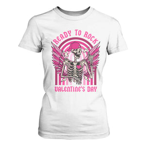 Skeleton Ready To Rock Valentine's Day T Shirt For Women TS09 White Print Your Wear