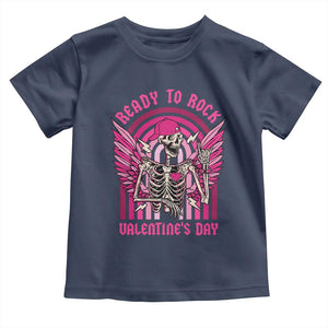 Skeleton Ready To Rock Valentine's Day Toddler T Shirt TS09 Navy Print Your Wear