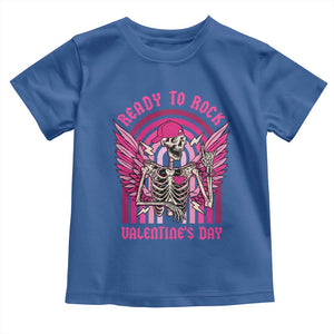 Skeleton Ready To Rock Valentine's Day Toddler T Shirt TS09 Royal Blue Print Your Wear