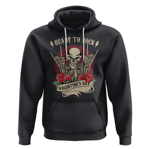 Skeleton Ready To Rock Valentine's Day Hoodie TS09 Black Printyourwear