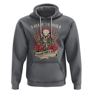 Skeleton Ready To Rock Valentine's Day Hoodie TS09 Charcoal Printyourwear