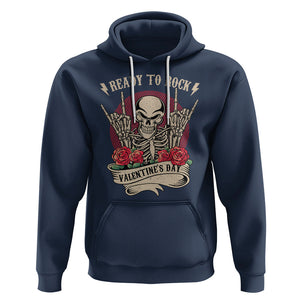 Skeleton Ready To Rock Valentine's Day Hoodie TS09 Navy Printyourwear