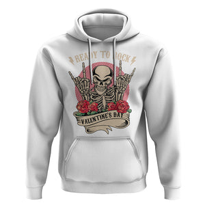 Skeleton Ready To Rock Valentine's Day Hoodie TS09 White Printyourwear