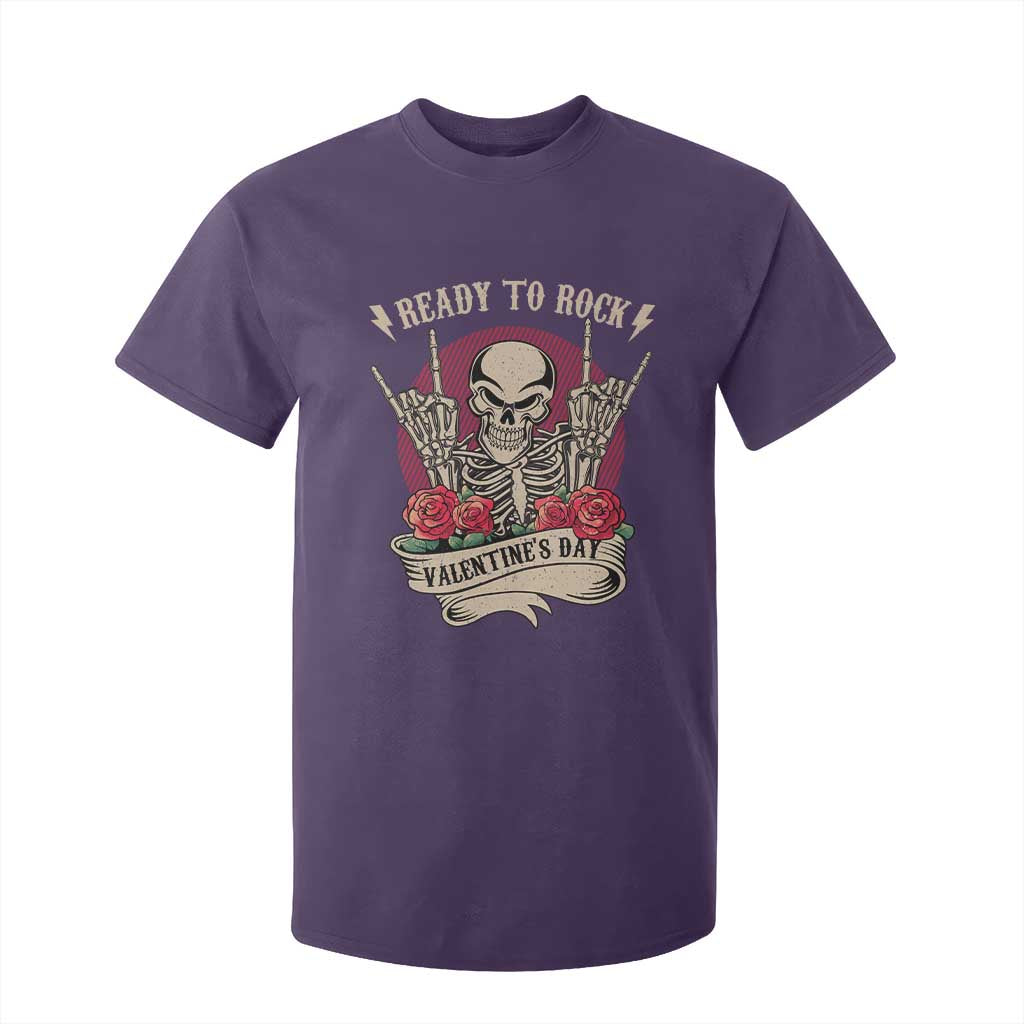 Funny Skeleton Ready To Rock Valentine's Day T Shirt For Kid TS09 Purple Print Your Wear