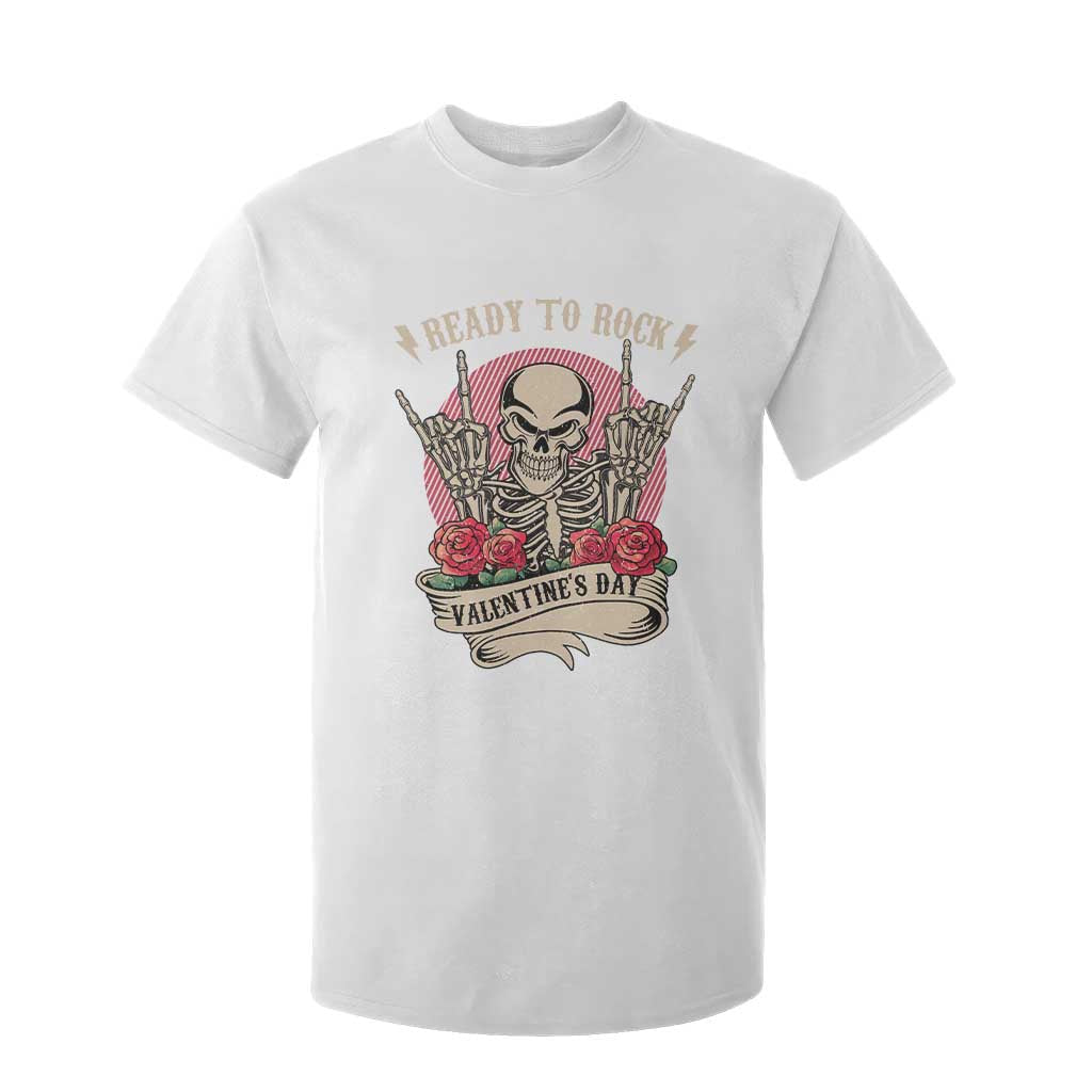 Funny Skeleton Ready To Rock Valentine's Day T Shirt For Kid TS09 White Print Your Wear
