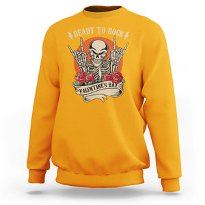 Skeleton Ready To Rock Valentine's Day Sweatshirt TS09 Gold Printyourwear