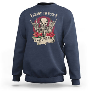 Skeleton Ready To Rock Valentine's Day Sweatshirt TS09 Navy Printyourwear