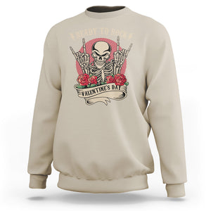 Skeleton Ready To Rock Valentine's Day Sweatshirt TS09 Sand Printyourwear