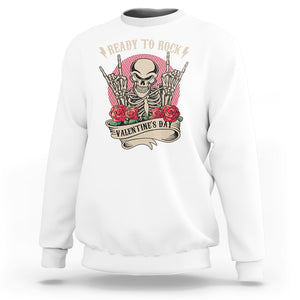 Skeleton Ready To Rock Valentine's Day Sweatshirt TS09 White Printyourwear