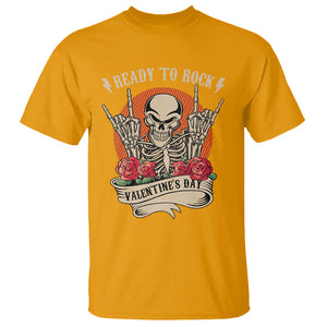 Skeleton Ready To Rock Valentine's Day T Shirt TS09 Gold Printyourwear