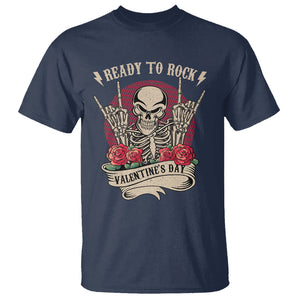 Skeleton Ready To Rock Valentine's Day T Shirt TS09 Navy Printyourwear