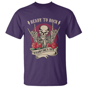 Skeleton Ready To Rock Valentine's Day T Shirt TS09 Purple Printyourwear