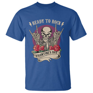 Skeleton Ready To Rock Valentine's Day T Shirt TS09 Royal Blue Printyourwear