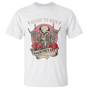 Skeleton Ready To Rock Valentine's Day T Shirt TS09 White Printyourwear