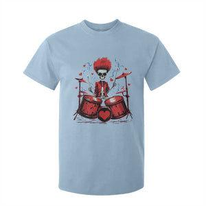 Valentine's Day T Shirt For Kid Cool Skeleton Drummer Rock Lover TS09 Light Blue Print Your Wear