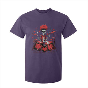 Valentine's Day T Shirt For Kid Cool Skeleton Drummer Rock Lover TS09 Purple Print Your Wear