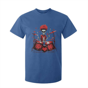 Valentine's Day T Shirt For Kid Cool Skeleton Drummer Rock Lover TS09 Royal Blue Print Your Wear